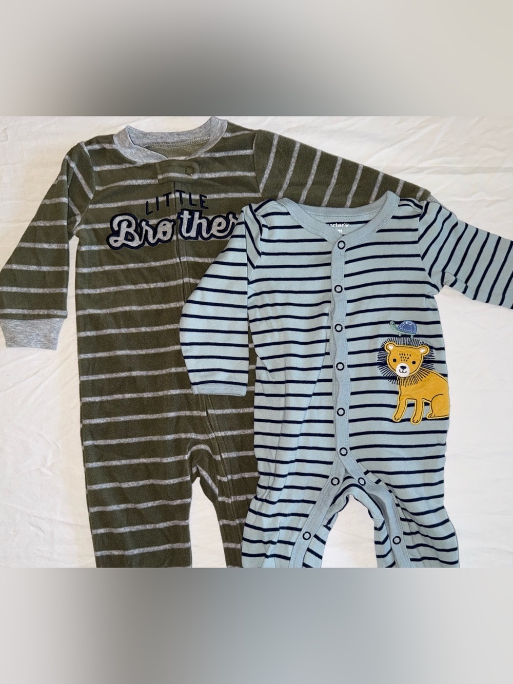2/$15 little brother and lion carters footies / sleepers bundle | 9 months